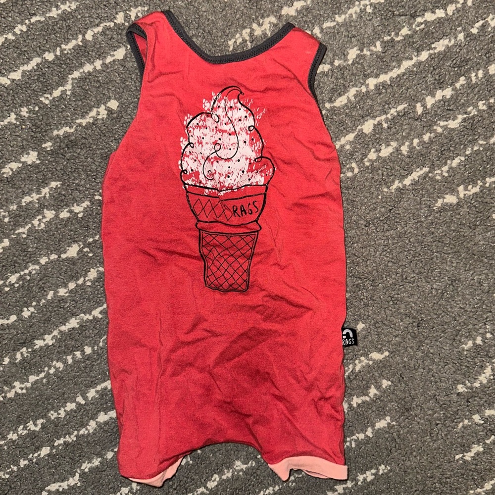 Rags to Raches king cone red shortie tank romper 12-18